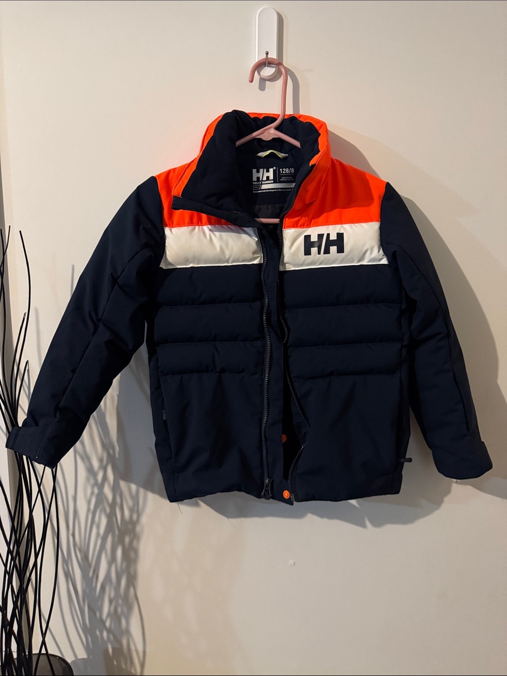 Helly Hansen Kids Navy, Orange & White Puffer Jacket